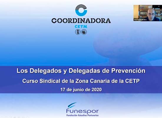 Coordinadora imparte un curso online sobre PRL para delegados de la Zona Canaria de CETP