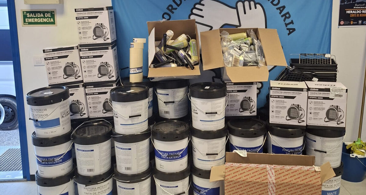 Coordinadora-OTEP impulsa una acción solidaria, en colaboración con los estibadores, para apoyar la recuperación de viviendas en San Martín del Tesorillo en Cádiz